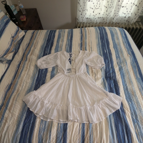 HYFVE White Ruffled Smocked Mini Dress - Picture 6 of 9